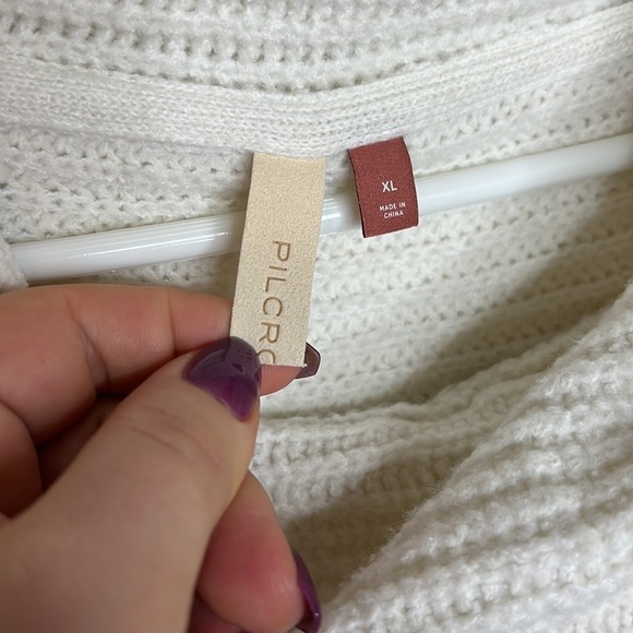 NWT Anthropologie Pilcro Cowl Neck Ivory Oversized Knit Sweater - Picture 9 of 12